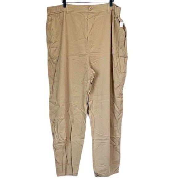 NWT Abound Beige Tan Khaki Casual Elastic Waist Pull On Pants - 2X - Picture 1 of 6